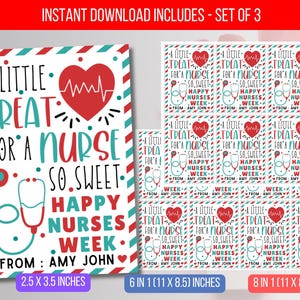 EDITABLE Nurse Appreciation Gift Tag Printable, Happy Nurses Week Tag, Thank You Gift Tag for Nurse, Nurse Favor Tag, Cookie Tag Download