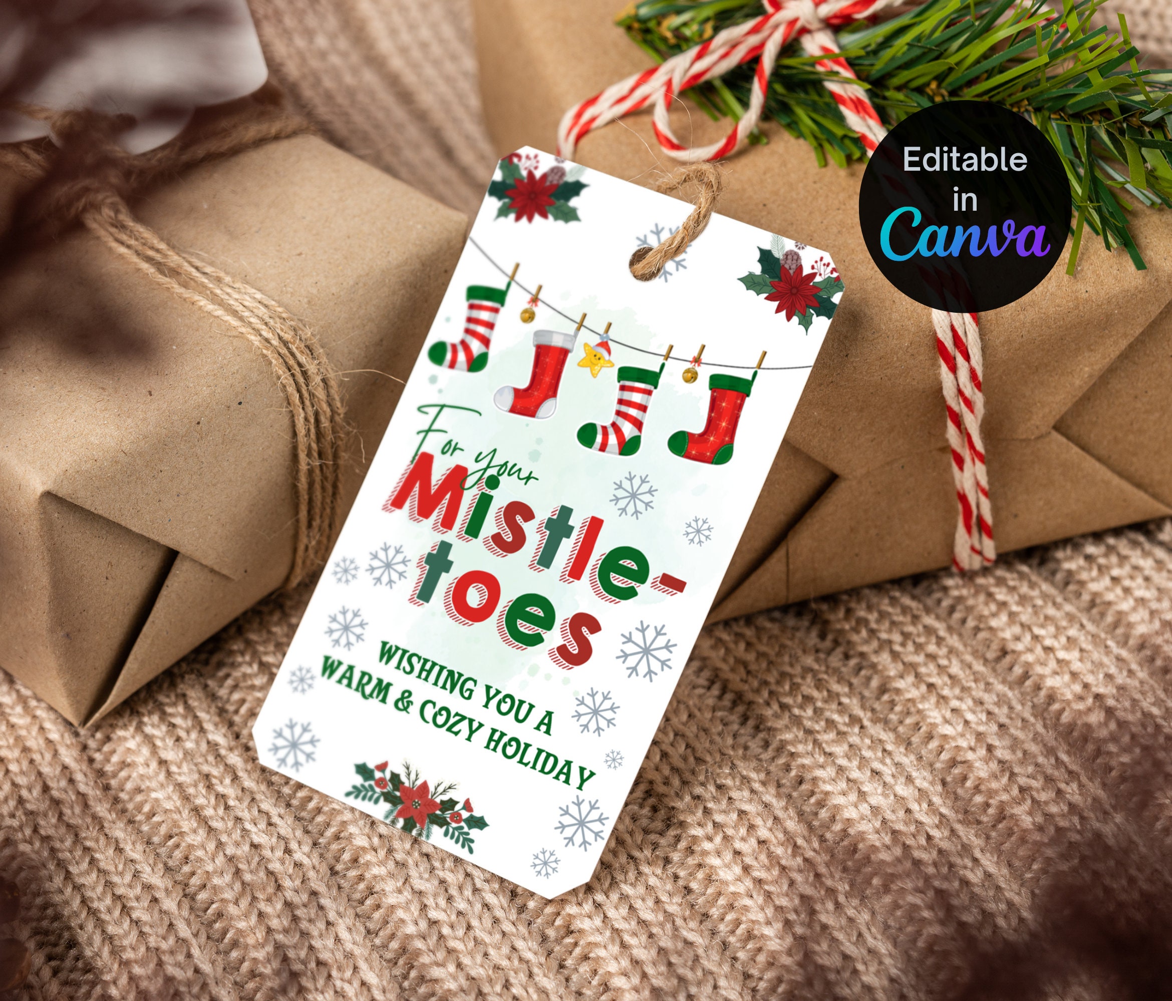 editable/printable for your mistletoes christmas gift tag