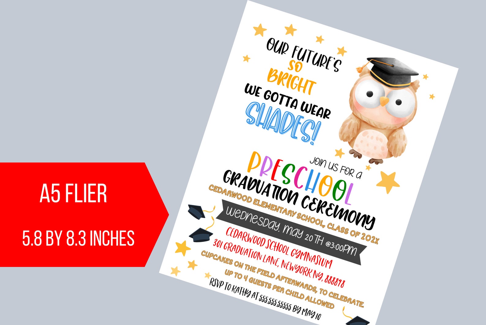 EDITABLE Preschool Graduation Invitation Preschool Pre K Etsy