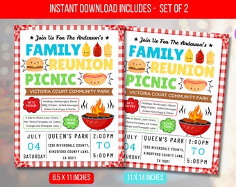 EDITABLE Family Reunion Picnic Flyer, Family Get Together, Family Flyer, Summer Family Picnic Workplace Digital Invite Instant Download