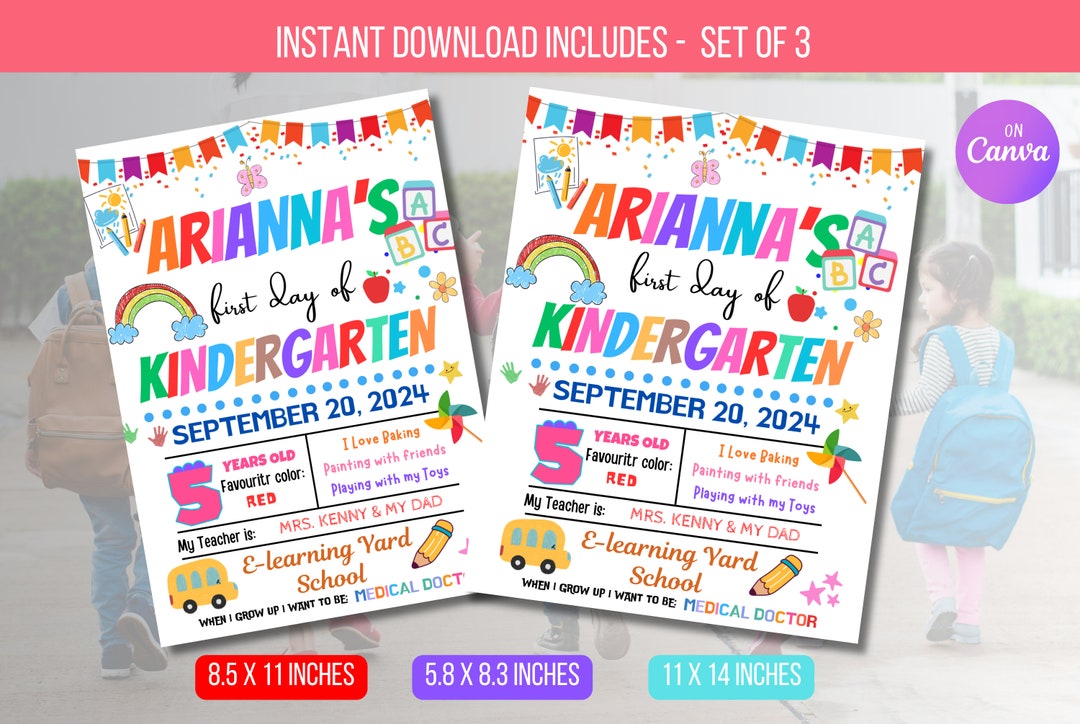 EDITABLE First Day of Kindergarten Flyer, PTA PTO Flyer Invite, New ...