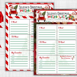 Weihnachtswunschliste für Kinder bearbeitbare Vorlage, personalisierte Urlaubswunschliste druckbar, Weihnachtstraditionen Santa Aktivitätsvorlage canva