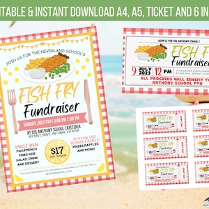 EDITIERBARER Fish Fry Fundraiser Einladung, Fish Fry Fundraiser Einladung, PTO PTA Church School Charity, Fish Fry Benefiz Vorlage, Raise Geld