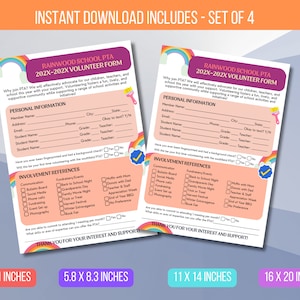 EDITABLE PTA Volunteer Form, Pto/pta Parent Volunteer Sign Up Form Template, Newsletter Instant Download, Back to School Recruitment