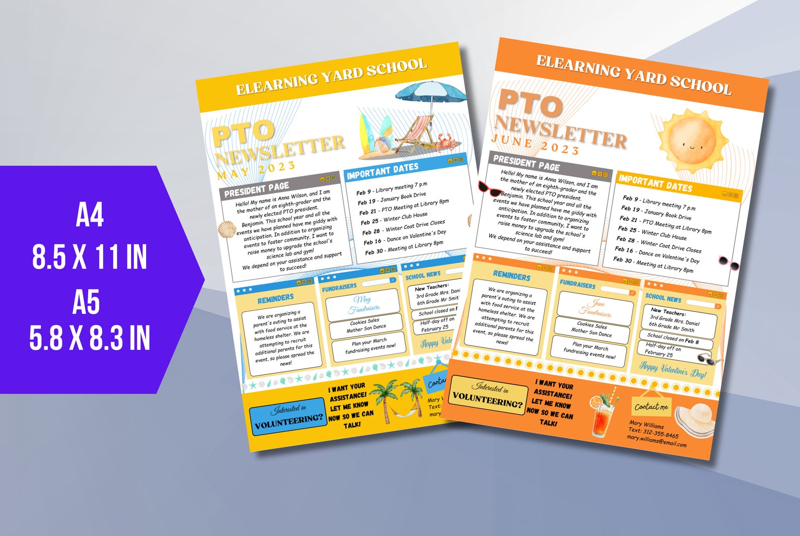 EDITABLE Monthly Newsletter Template Bundle, Classroom Printable ...