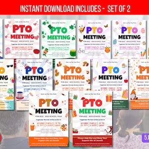 EDITABLE PTA Meeting Season Package Flyer, School Information Meeting Flyer, Printable Volunteer Handout Template Instant Download