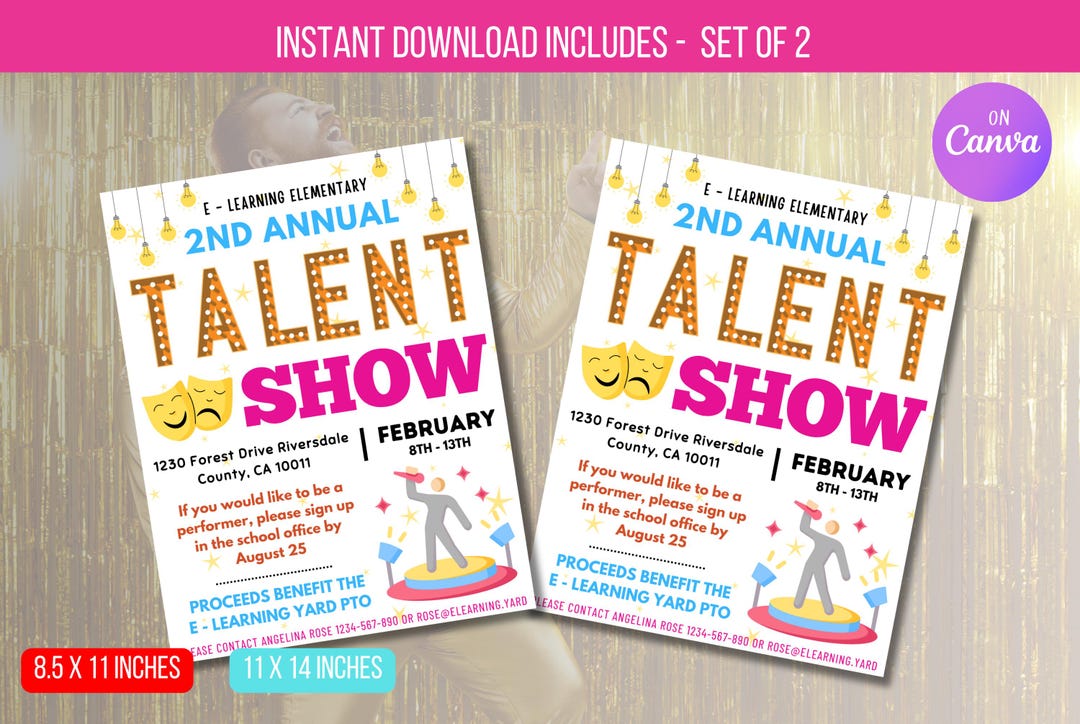 EDITABLE School Talent Show Flyer, Printable Talent Show Flyer, Church ...