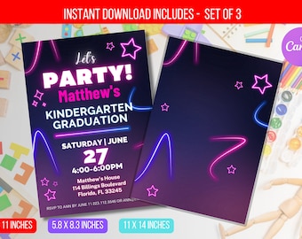 EDITABLE Kindergarten Graduation Invitation Flyer, Printable Kindergarten Graduation Announcement, Class Graduation Ceremony, Pre School