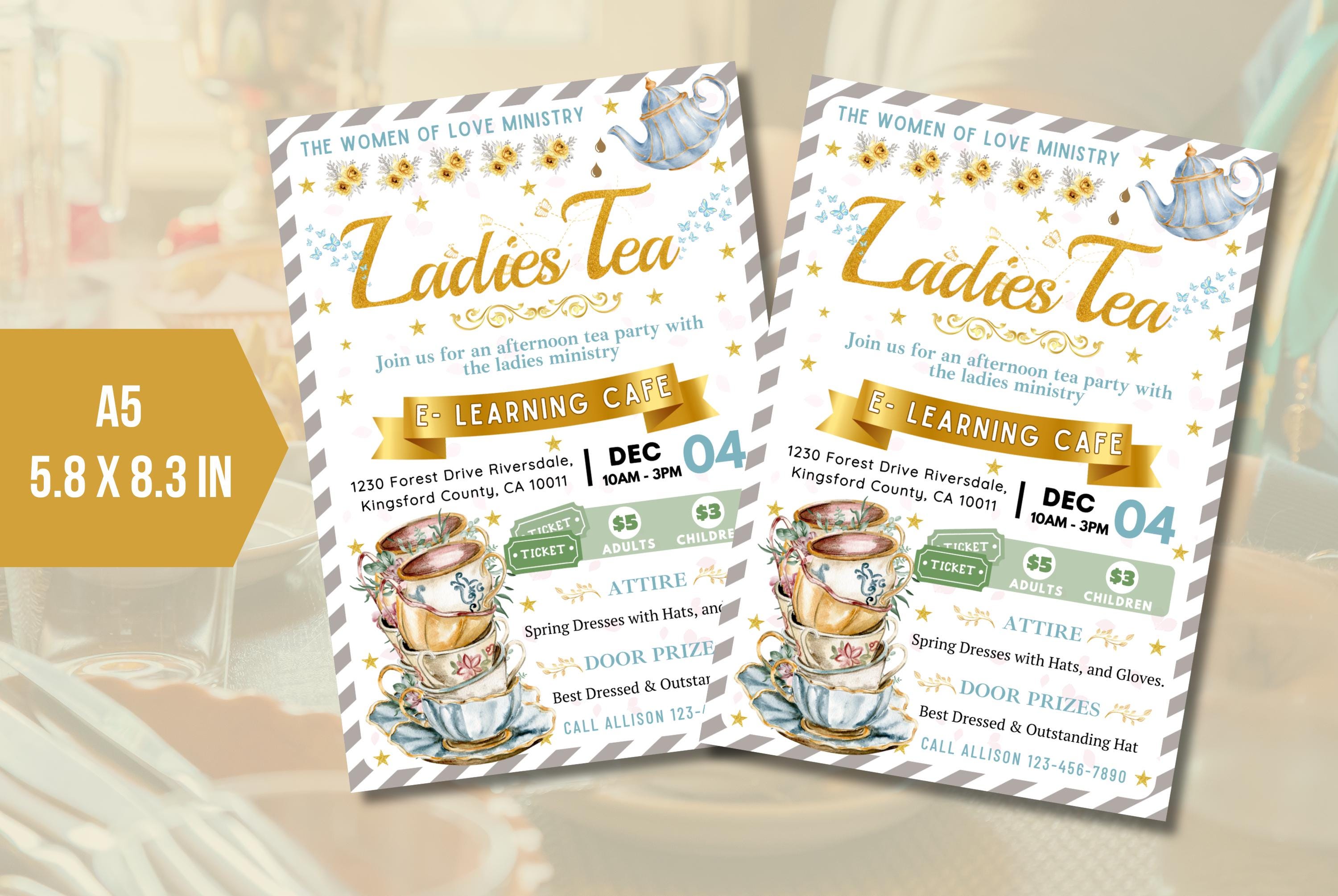 Editable High Tea Template EDITABLE Ladies Tea Event Flyer Printable With Ladies Conference Event ...