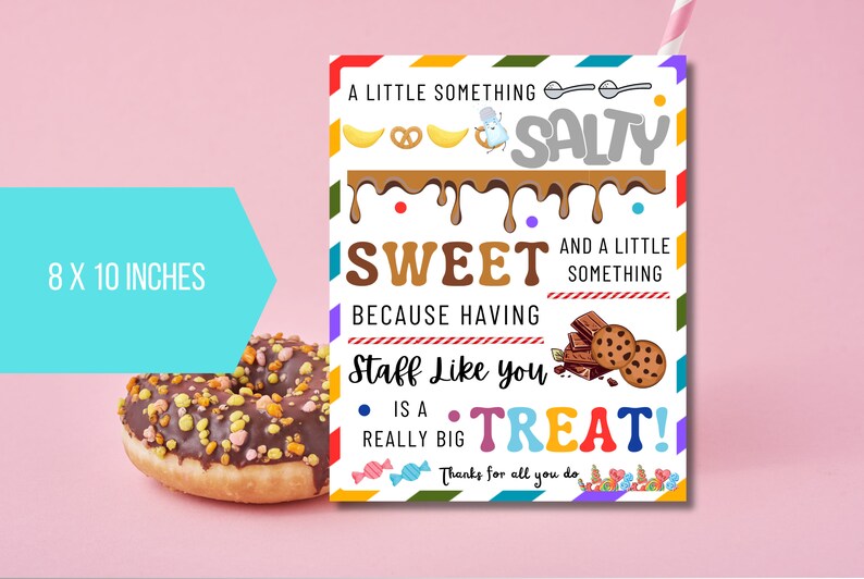 EDITABLE Salty Sweet Treat Gift Tag, Teacher Staff Employee ...