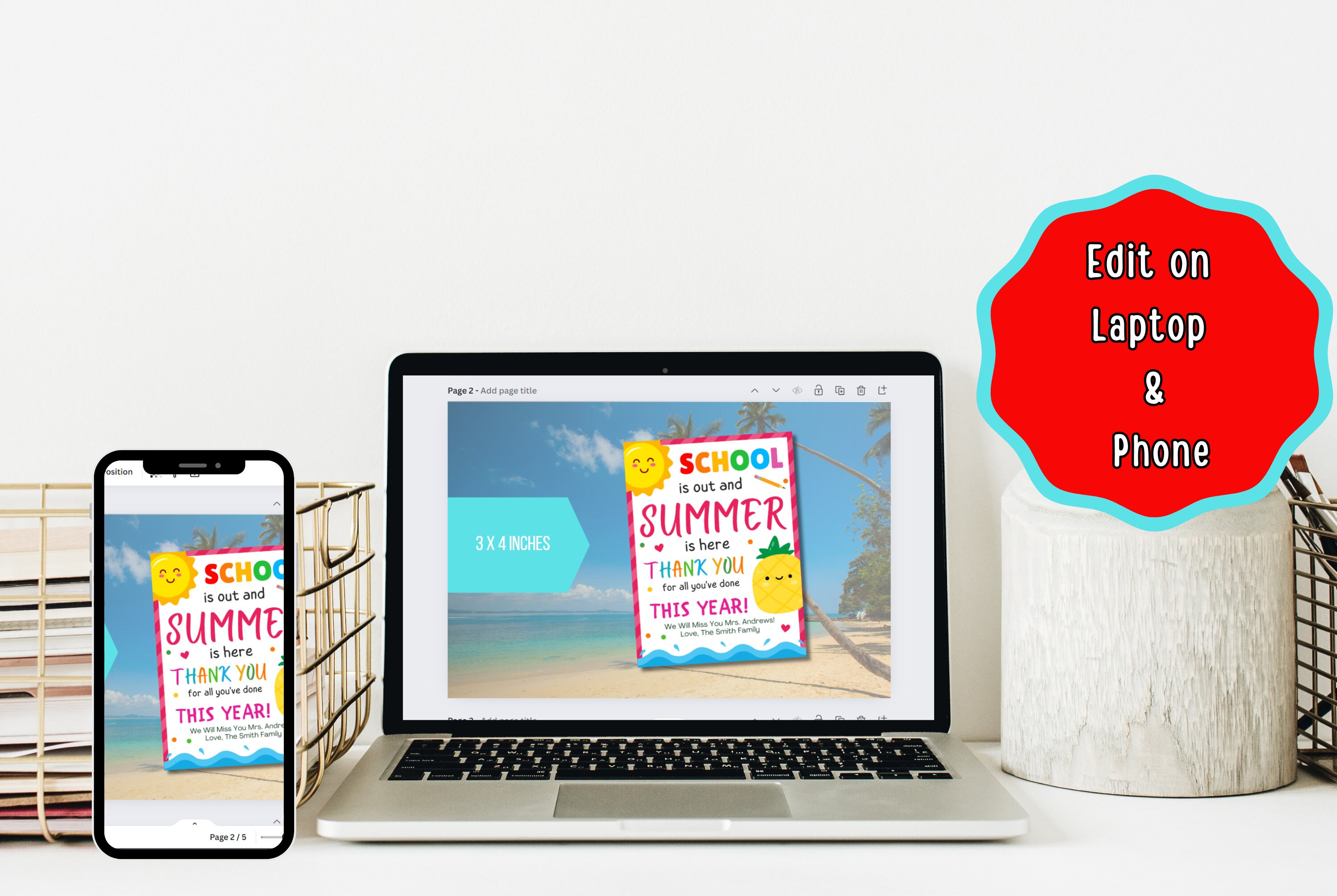 EDITABLE Summer is Here School is Out Tag, End of School Tag ...