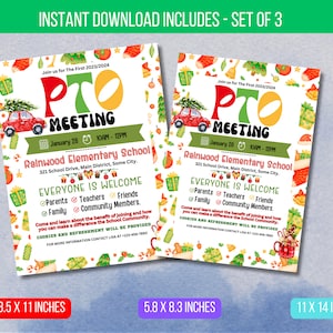 EDITABLE December PTO Meeting Handout Flyer, School Information Meeting Flyer, Printable Volunteer Handout Template Instant Download