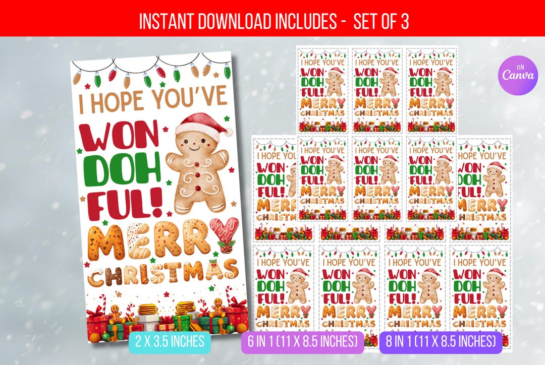 EDITABLE Won-doh-ful Christmas Gift Tags, Holiday Kids Toy Gift ...