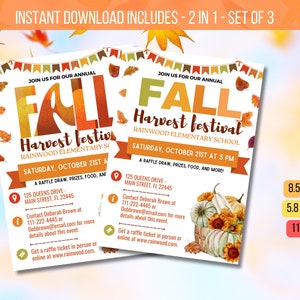 EDITABLE Fall Harvest Festival Invitation Flyer, School Event Harvest Festival, Fall Festival Flyer/Poster Digital Template Instant Download