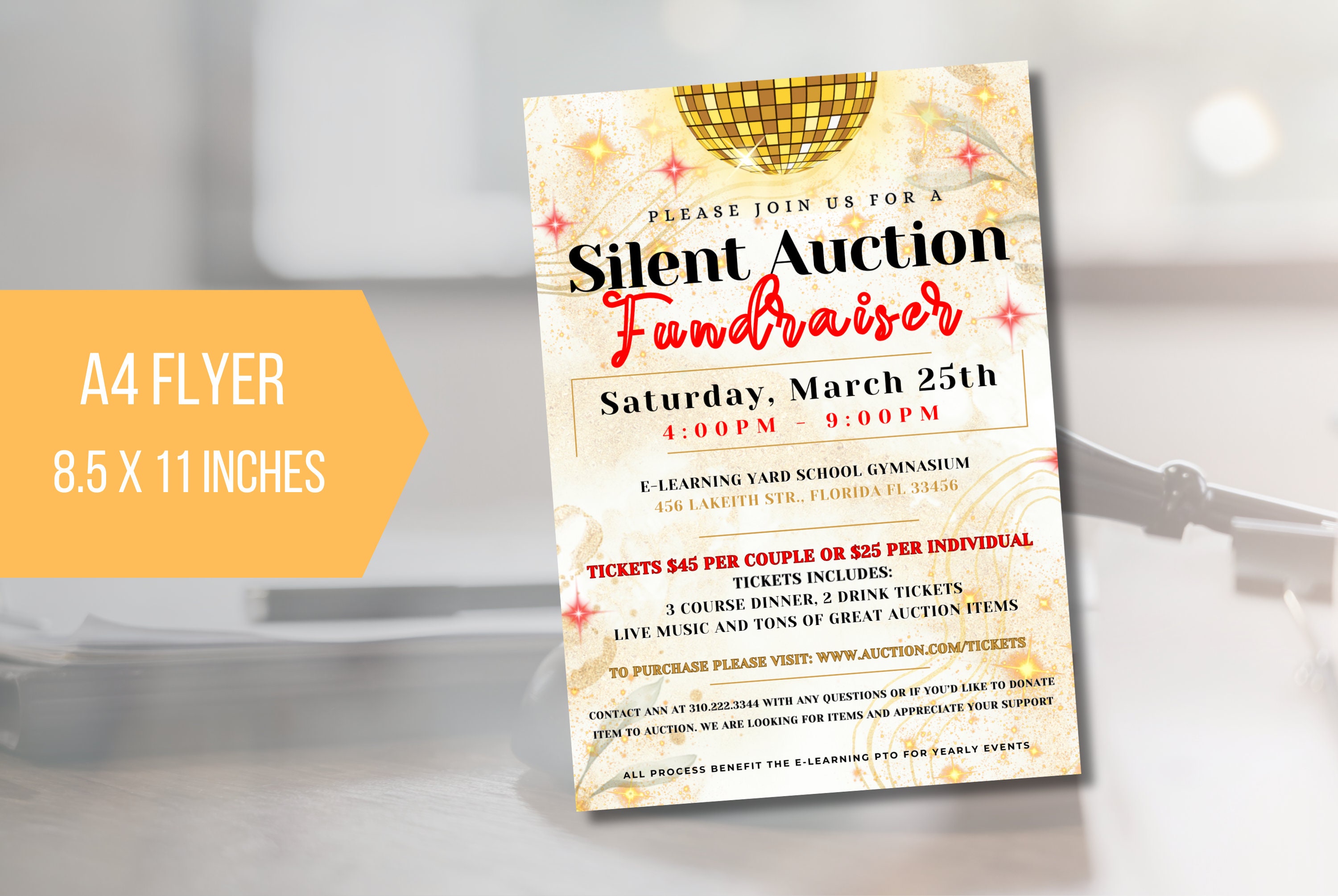 EDITABLE Silent Auction Fundraiser Template, Auction Fundraiser Invite ...