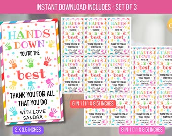 Etiqueta de regalo editable "Eres el mejor", etiquetas de agradecimiento para maestros, plantilla de regalo de agradecimiento de fin de año escolar, descarga instantánea