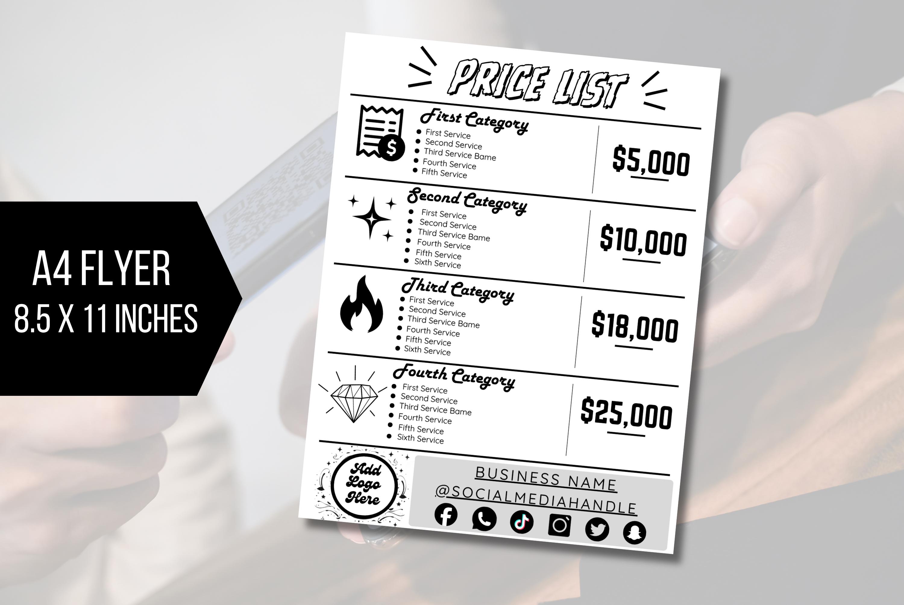 EDITABLE Scan to Pay Sign & Price List Bundle Template, Payment Sign ...