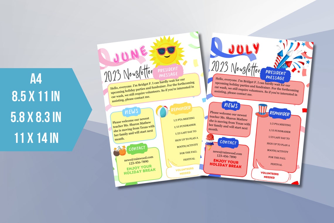 EDITABLE Monthly Newsletter Template Bundle, Classroom Printable ...
