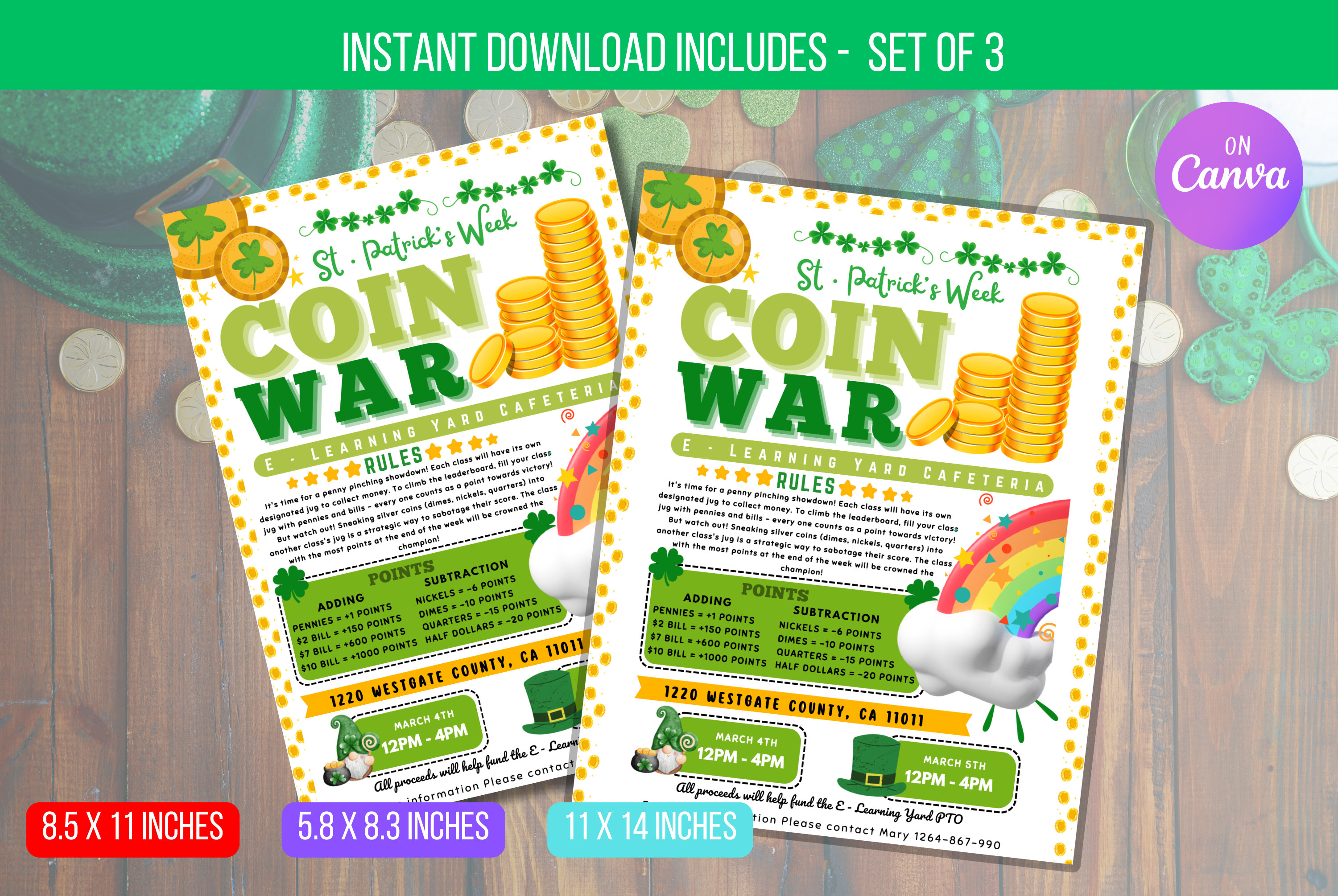EDITABLE St. Patrick Week Coin War Fundraiser Flyer, Printable Handout,  School Fundraiser Event, Church, Nonprofit PTO PTA Event, Template - Etsy  Ireland