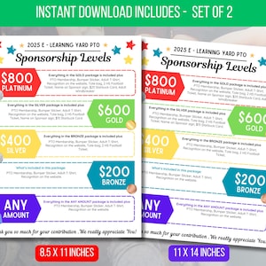 PTO PTA Patenschafts-Formular Ebenen Schulflieger, Patenschafts-Anmeldedruckbares Handout, Spendenaktion, Spendenaktion Sofort-Download