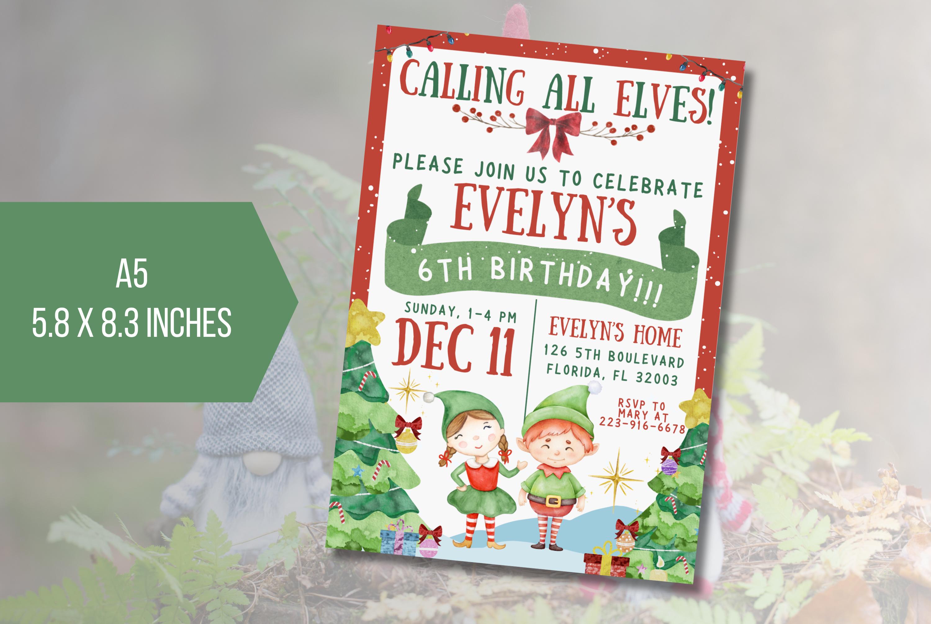 EDITABLE Elf Christmas Birthday Party Invite, Elf Party Flyer, Calling ...