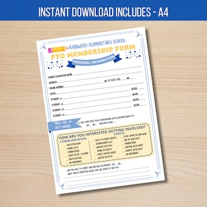 EDITABLE PTO PTA Membership Form, Pto/pta Parent Volunteer Sign Up Form Template, Newsletter Instant Download, Back to School Recruitment