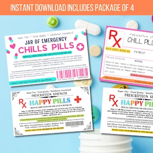 EDITABLE Happy Pills Label, Funny Gag Gift Professional Office Gift, Birthday Gift, Boss Gift, Co-work Gift FULL PACKAGAE Printable Label