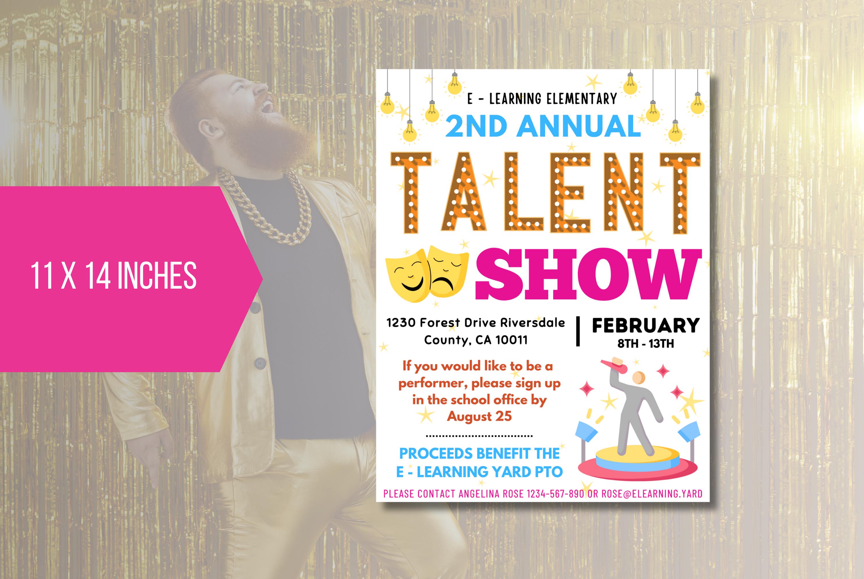 EDITABLE School Talent Show Flyer, Printable Talent Show Flyer, Church ...