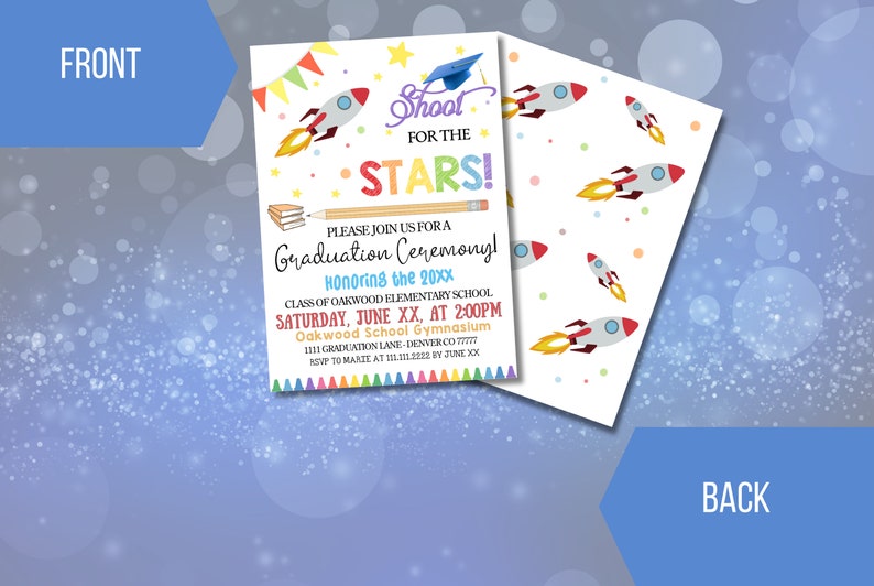 Editable Graduation Ceremony Program Shoot for the Stars Any Etsy