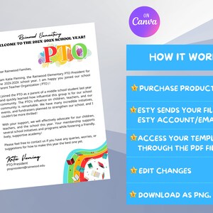 EDITABLE PTO President Letter, Pto President Welcome Letter School