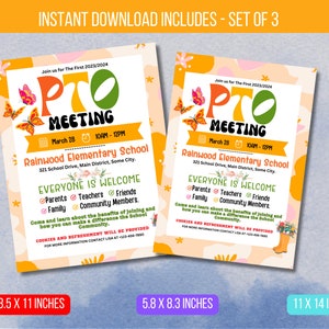 EDITABLE March PTO Meeting Handout Flyer, School Information Meeting Flyer, Printable Volunteer Handout Template Instant Download