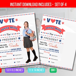 EDITABLE Presidential Campaign Poster, Dont Blow it Class Campaign President, High School Student Council Campaign Poster, Instant Download