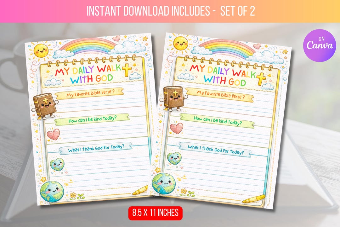 EDITABLE Bible Study for Kids - Daily Bible Study Journal for Kids and ...