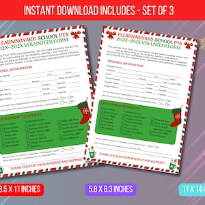 EDITABLE PTA PTO Volunteer Form, Pto/pta Parent Volunteer Sign Up Form Template, Newsletter Back to School Recruitment Instant Download
