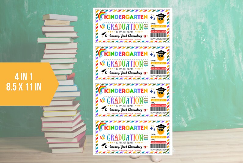 EDITABLE Pre School Graduation Ticket, Kindergarten Graduation, School ...