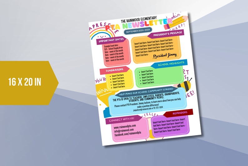 EDITABLE PTA Newsletter Template Flyer School Information Etsy EDITABLE PTA Newsletter Template Flyer School Information Etsy