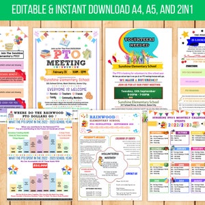 PTO Bundle, pto/pta Information Meeting Flyer, Why Join The PTO, Pto Yearly Calendar, Pto Recruitment Flyer, PTA Newsletter Handout Meeting