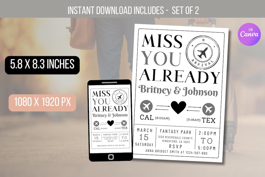 EDITABLE Going Away Party Invite, Miss You Already, Farewell Party ...