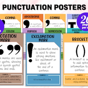 Boho Satzzeichen Poster | Lernposter | Englische Poster | Beruhigendes Klassenzimmer Dekor | Hausschule Dekor | Boho Klassenzimmer Lehrerin