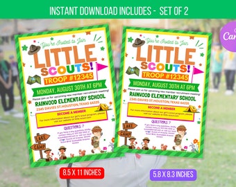 EDITABLE Scout Recruitment Flyer, Troop Informational Meeting Template, Invite School Parent Communication Template Instant Download
