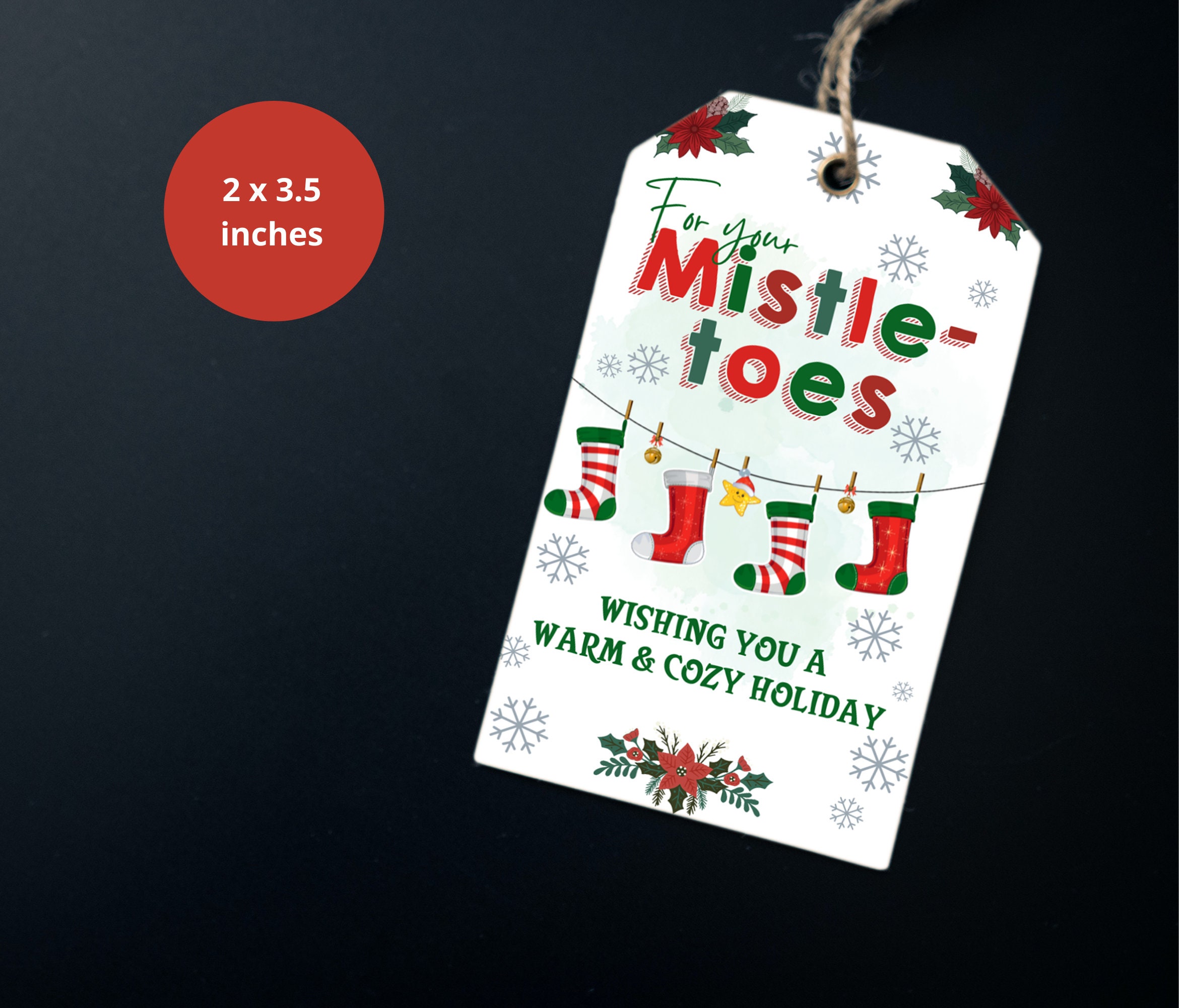 Editable for Your Mistletoes Christmas Gift Tag Template, Christmas