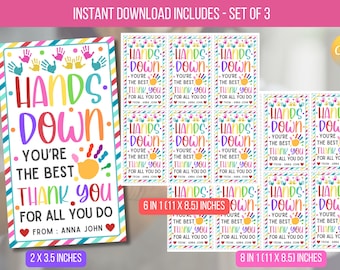Etiqueta de regalo editable "Eres el mejor", etiquetas de agradecimiento para maestros, plantilla de regalo de agradecimiento de fin de año escolar, descarga instantánea