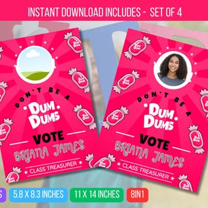 EDITABLE Don&#39;t be dum poster Poster, Dont Blow it Class Campaign President, High School Student Council Campaign Poster, Instant Download