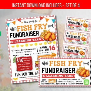EDITIERBARER Fish Fry Fundraiser Einladung, Fish Fry Fundraiser Einladung, PTO PTA School Charity, Fish Fry Benefiz Vorlage, Instant Download