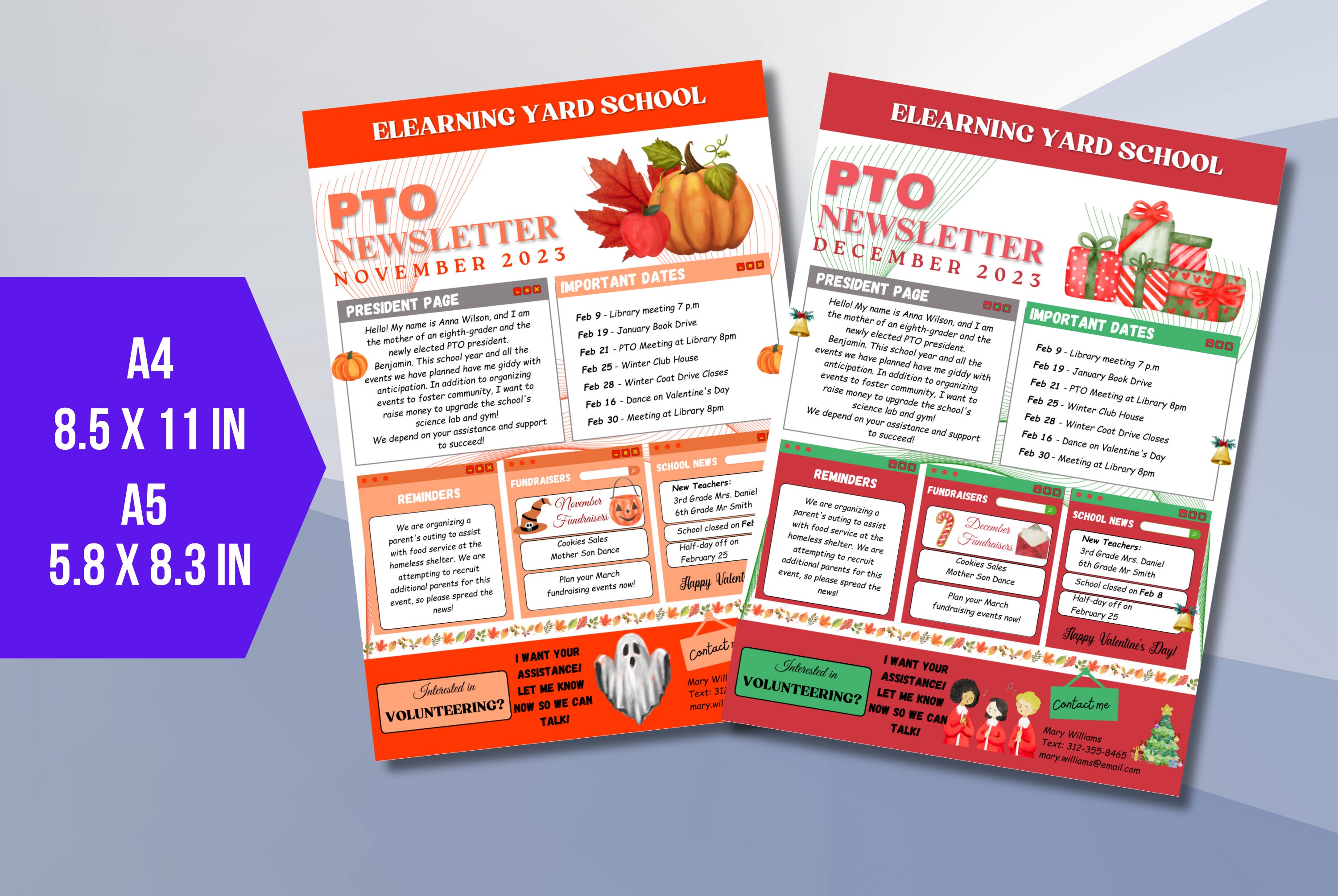 EDITABLE Monthly Newsletter Template Bundle, Classroom Printable ...
