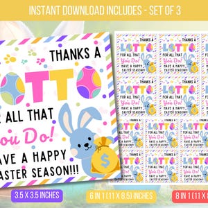 EDITABLE Easter Thanks A Lotto For All That You Do Lottery Gift Tags, Spring Lottery Appreciation Tags, Gift Label Instant Download