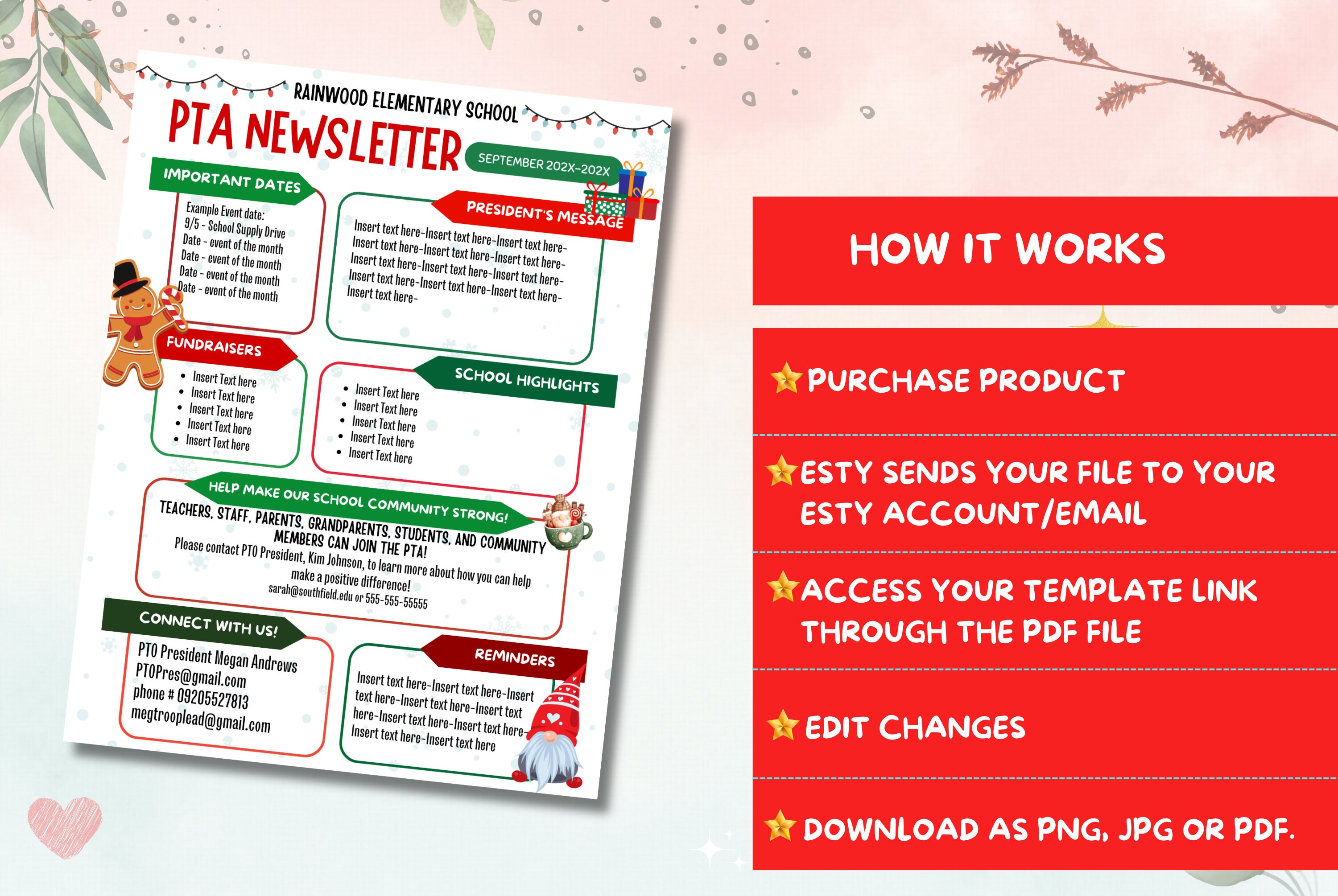 EDITABLE PTA Newsletter Template Flyer School Information Etsy Australia EDITABLE PTA Newsletter Template Flyer School Information Etsy Australia