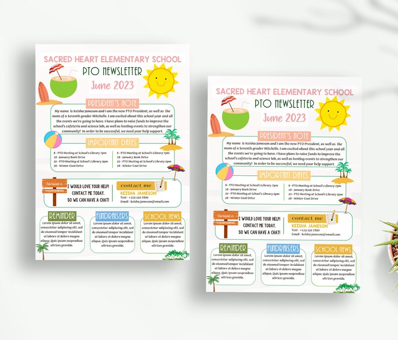 EDITABLE June PTO Newsletter Flyer, School Event, Why Volunteer School ...
