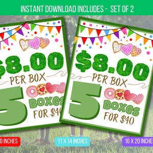 EDITABLE Girl Scout Cookie Price Sign Poster, Cookie Menu Price List, Cookie Booth Poster Printable Sale Booth Sign Idea Instant Download