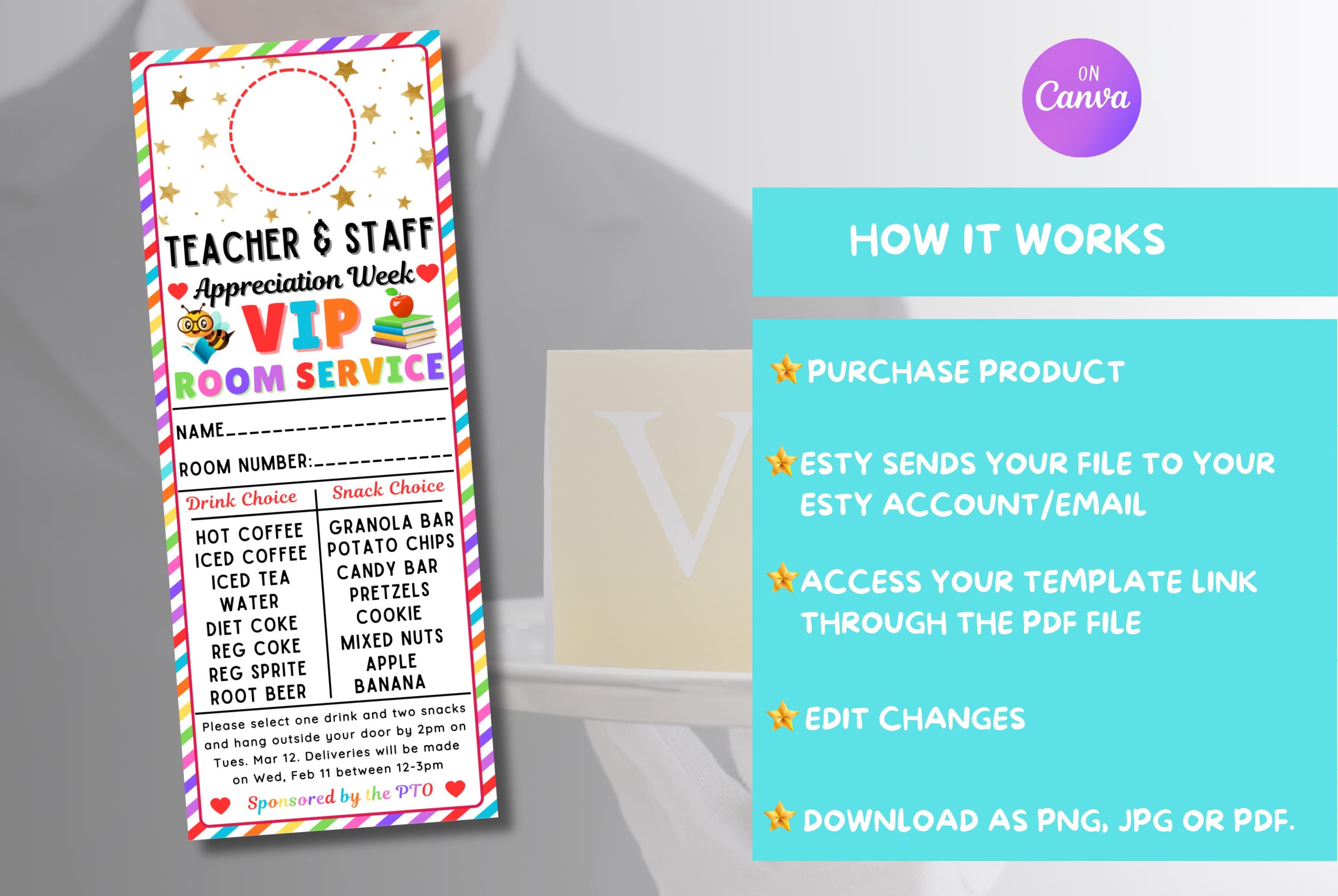 EDITABLE Teacher Appreciation Week VIP Door Label, Teacher and Staff ...
